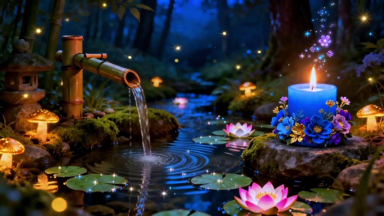 Peaceful Japanese Garden ?? Flowing Water Sounds for Deep Meditation & Calm Mind