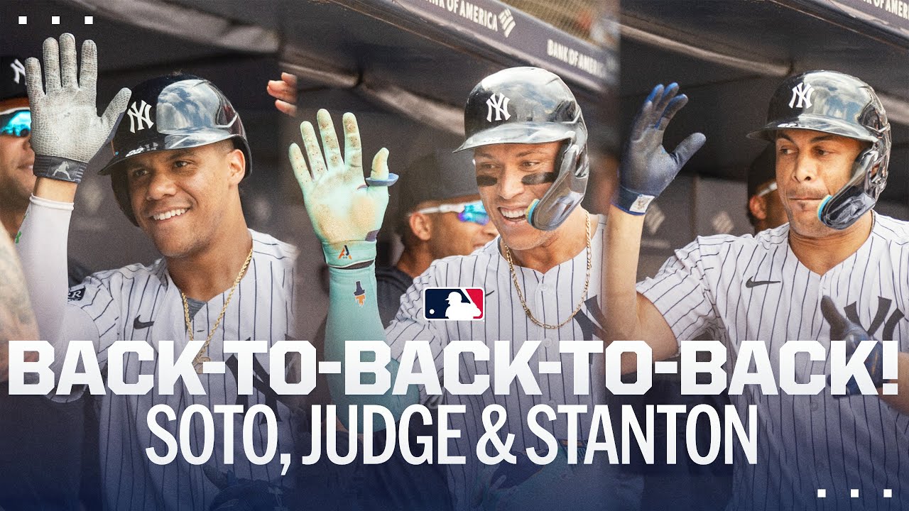 Juan Soto, Aaron Judge and Giancarlo Stanton go BACK-TO-BACK-TO-BACK! 💪