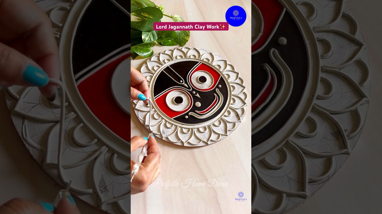 Lord #jagannath Lippan Clay Work #homedecor #wallhanging #smallbusiness #handmade #art #shorts