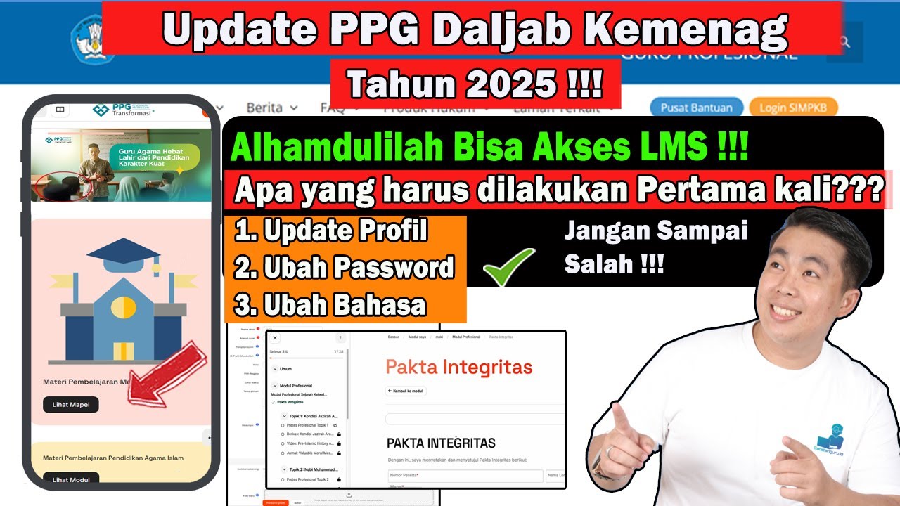 PPG DALJAB KEMENAG BATCH 1 !!! PANDUAN MASUK LMS, AKSES MODUL DAN TOPIK PPG !!! JANGAN SAMPAI KELIRU