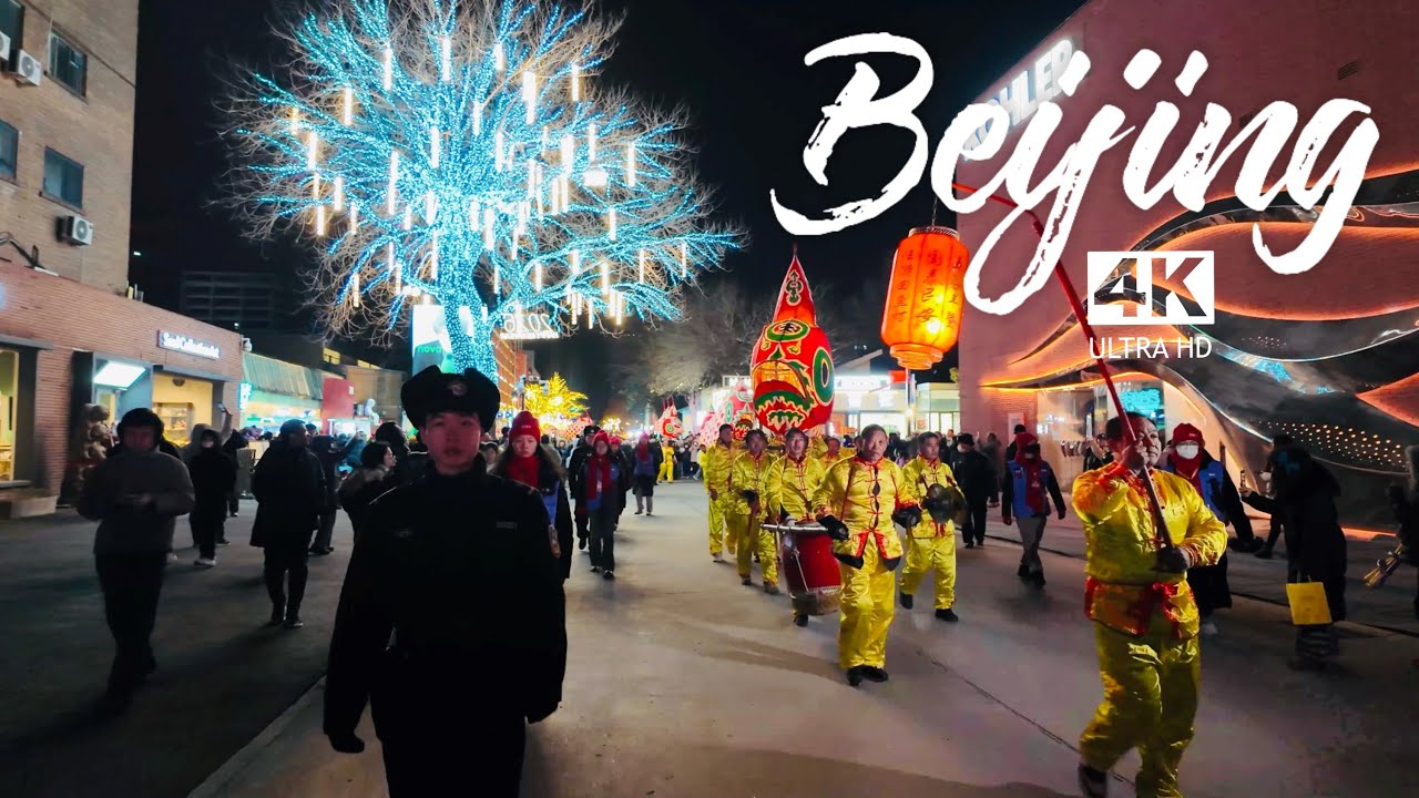 New Year's Eve in Beijing,  Walking Tour at SOLANA Mall and 798 Art District | 4K