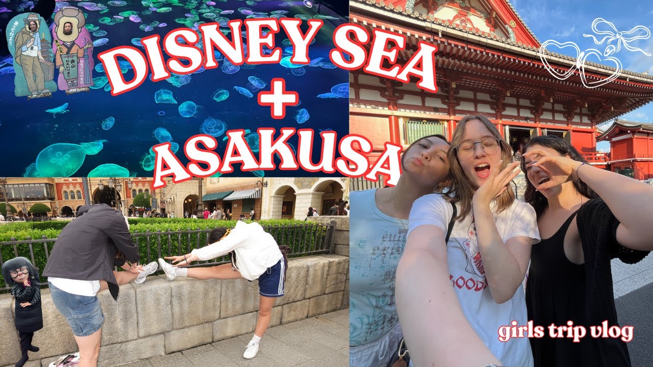 Girls trip to japan˚ʚ♡ɞ˚| Tokyo Disney sea + Asakusa (rides, treats, meeting baddie EDNA, aquarium!)