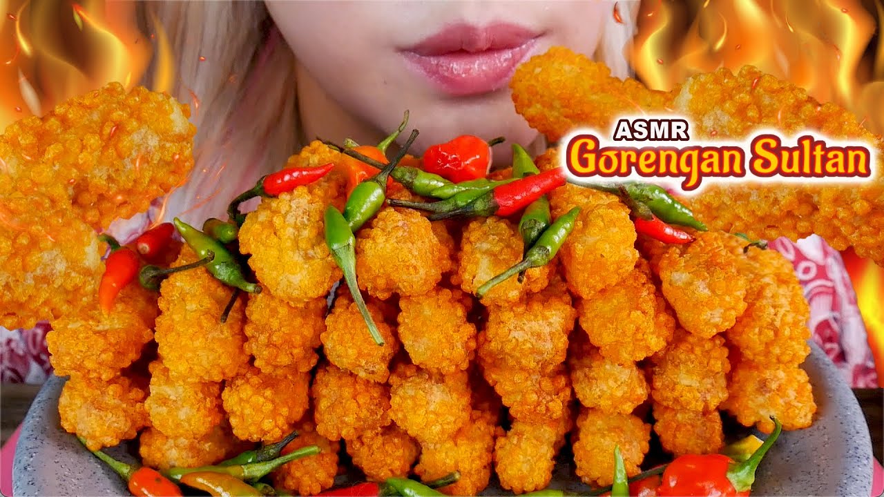 AMPE DOWER❗️ASMR CABE RAWIT PAKE GORENGAN SULTAN👳🏻‍♂️💫