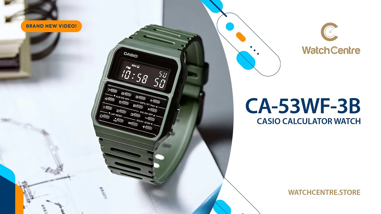 CA 53WF 3B Casio Calculator Watch in Green Retro Style Time Settings Unboxing Digital Review