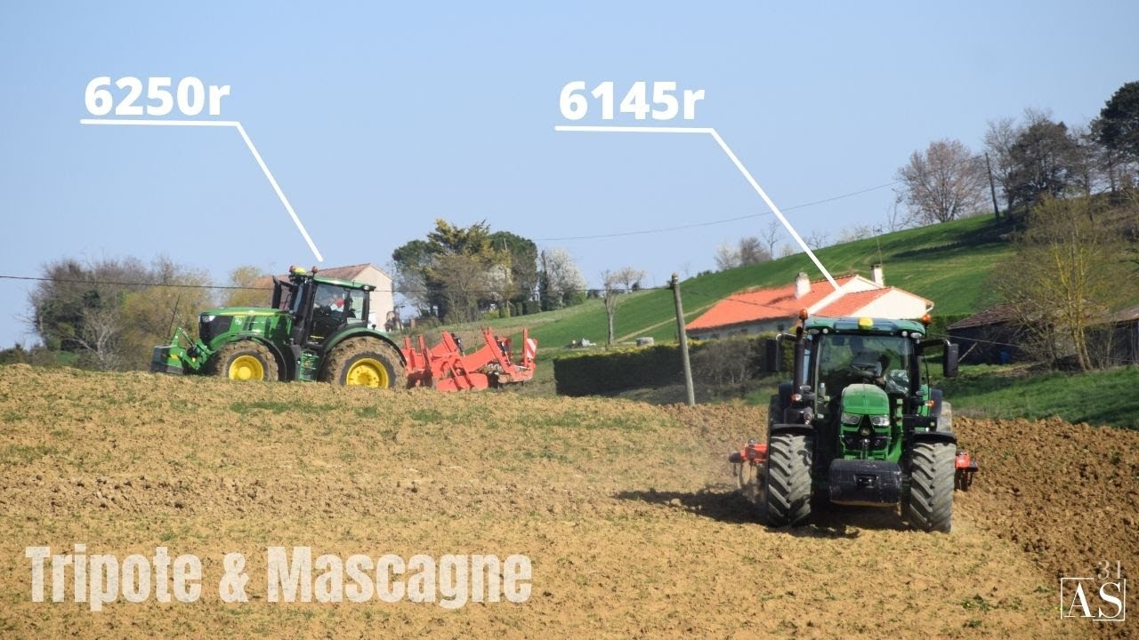 🤠 2 JOHN-DEERE chez TRIPOTE & MASCAGNE [JD 6145r & JD 6250r  / GAEC de la Suzari] ✅