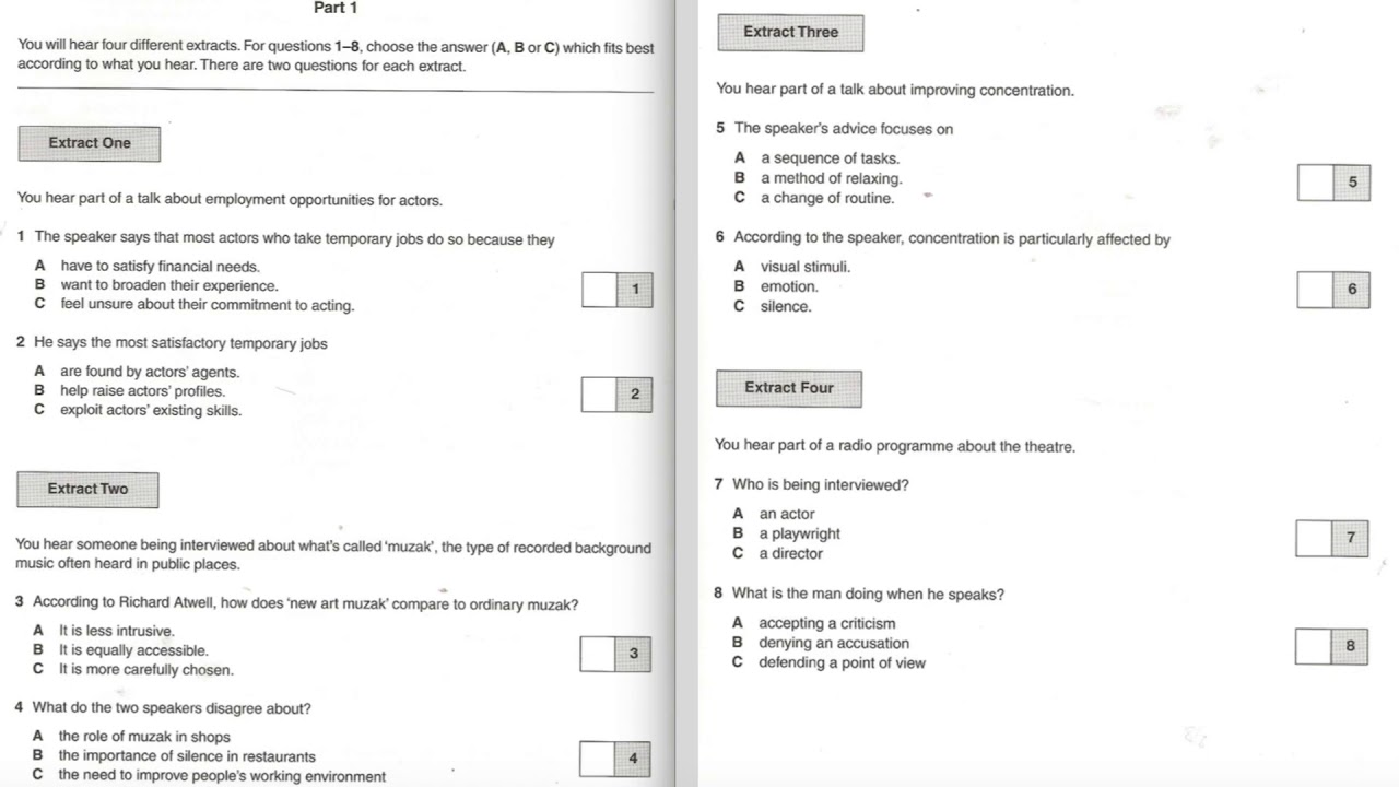 Listening C2, CPE 3, Test 3, Part 1