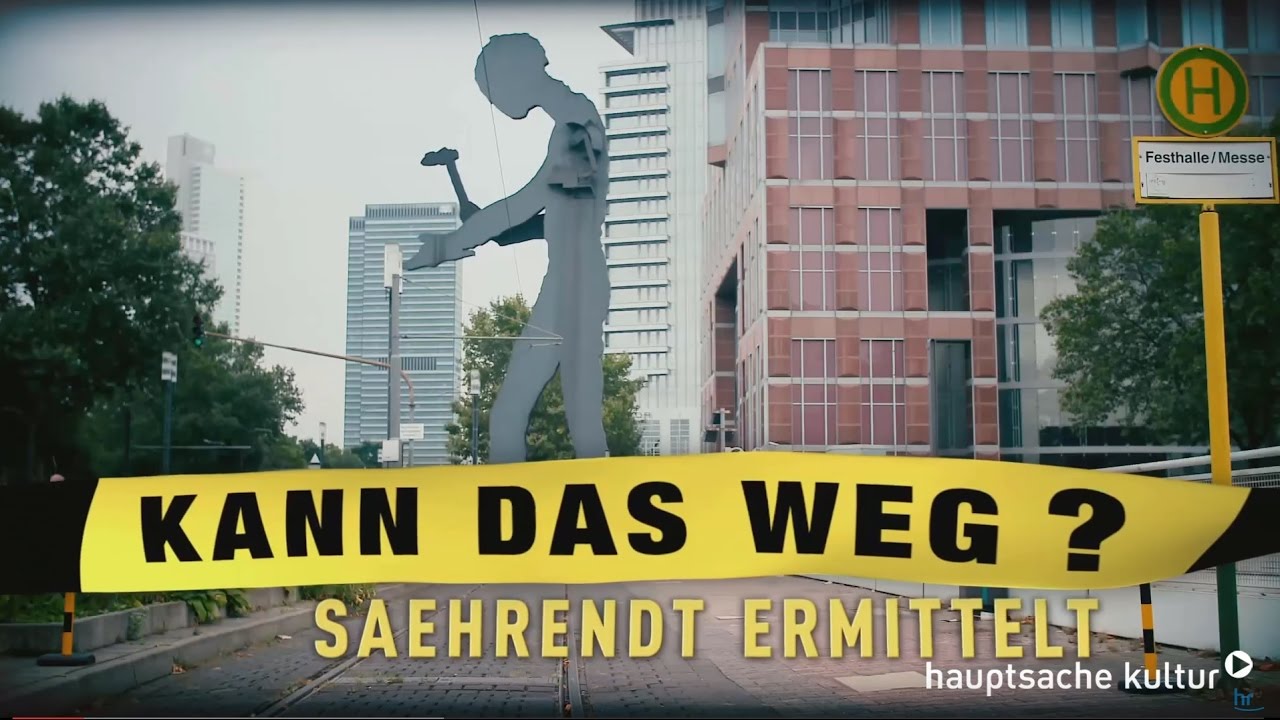 Kann das weg:  Hammer oder Jammer? - Der Hammering Man in Frankfurt am Main