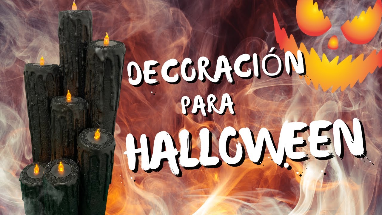 Decoración para Halloween vela negra