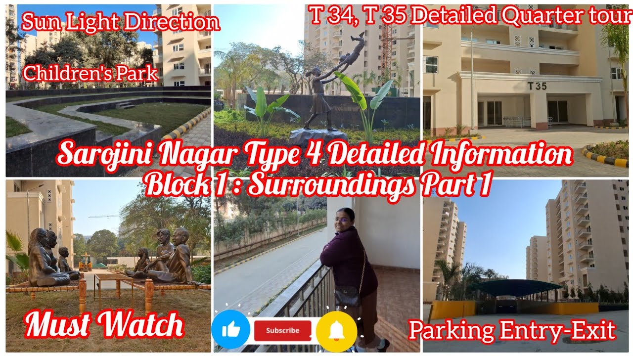 Morning to Evening Sunlight Direction || Sarojini Nagar Type-4 Phase-1 Towers|| Full Surroundings