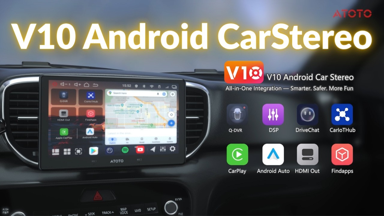 ATOTO V10 &mdash; Quad-Cam Recording, DriveKaraoke, and Pro DSP Sound