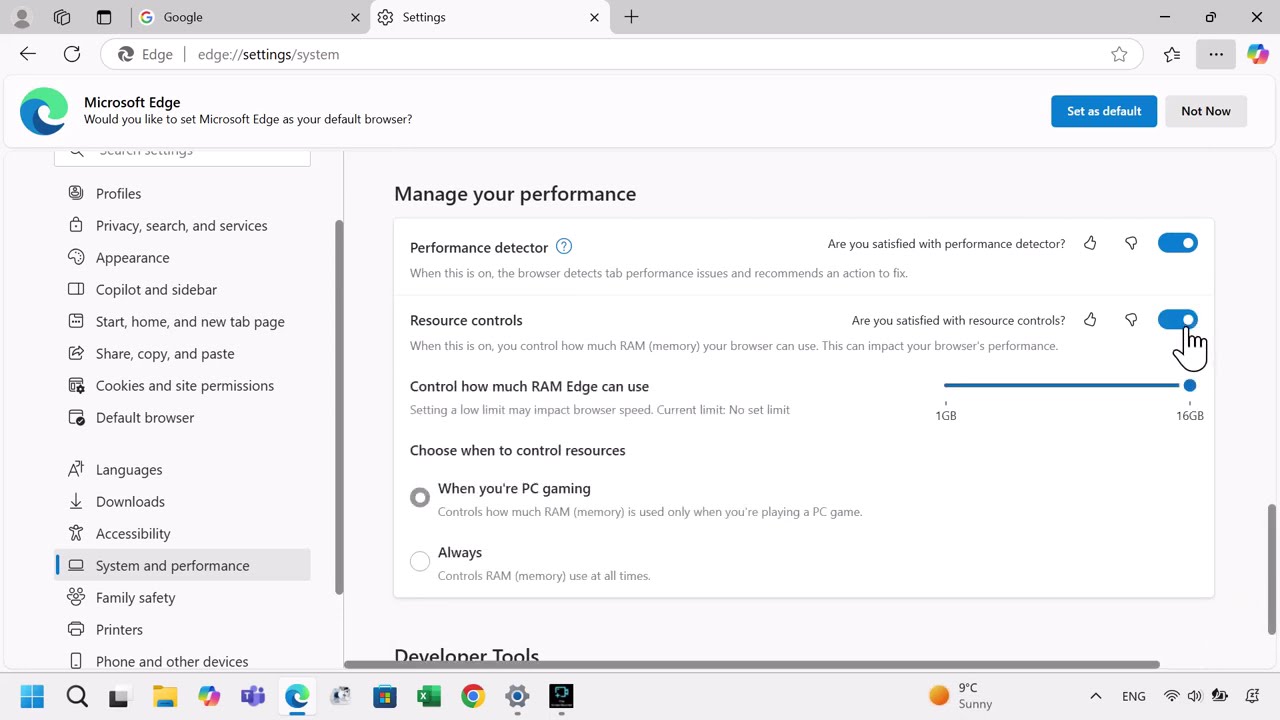 Reduce memory usage on Windows 11 by restricting RAM consumption by Edge