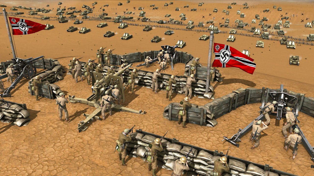 British Invasion of Afrika Korps HILL TRENCHES! - Call to Arms: Gates of Hell Battle Simulator