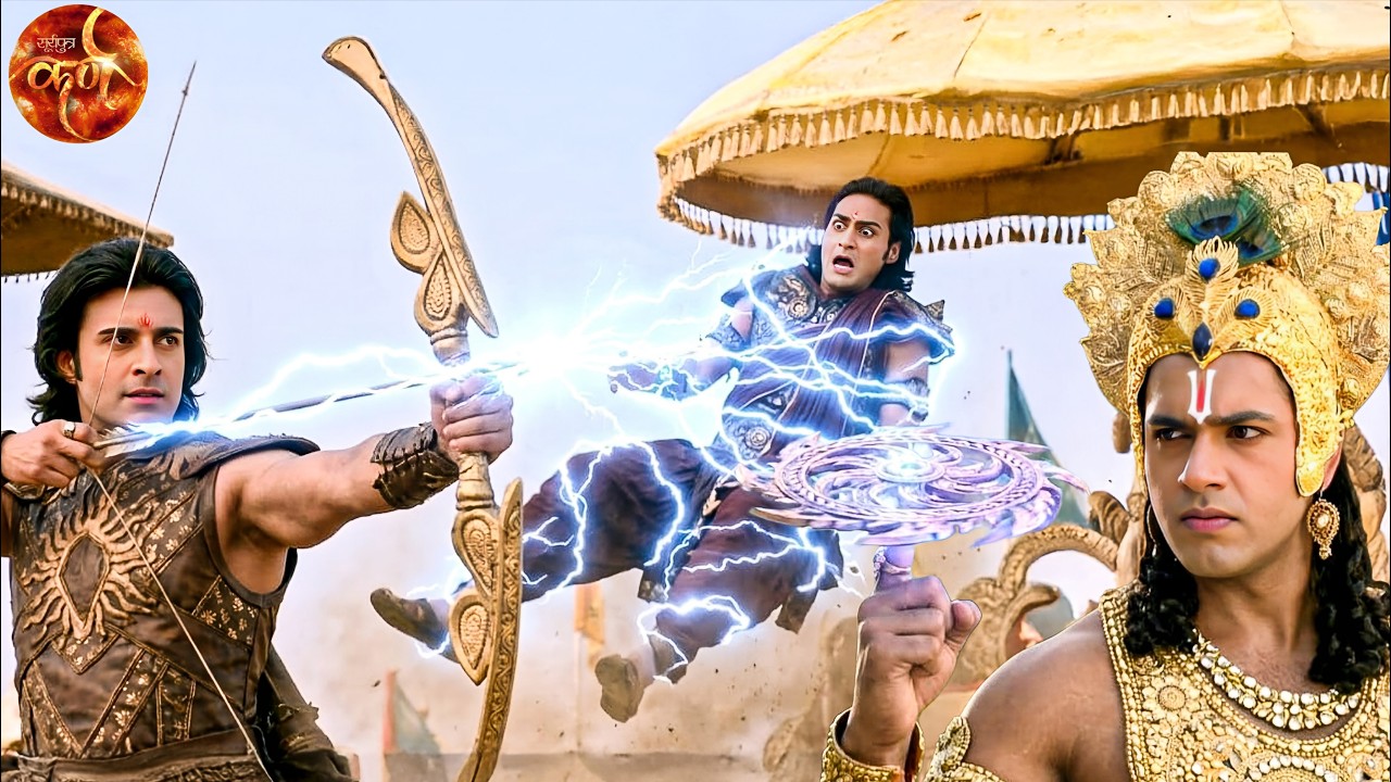 कर्ण के बाण से अर्जुन को बंदी बना देख वासुदेव ने उठाया सुदर्शन चक्र || Suryaputra Karn