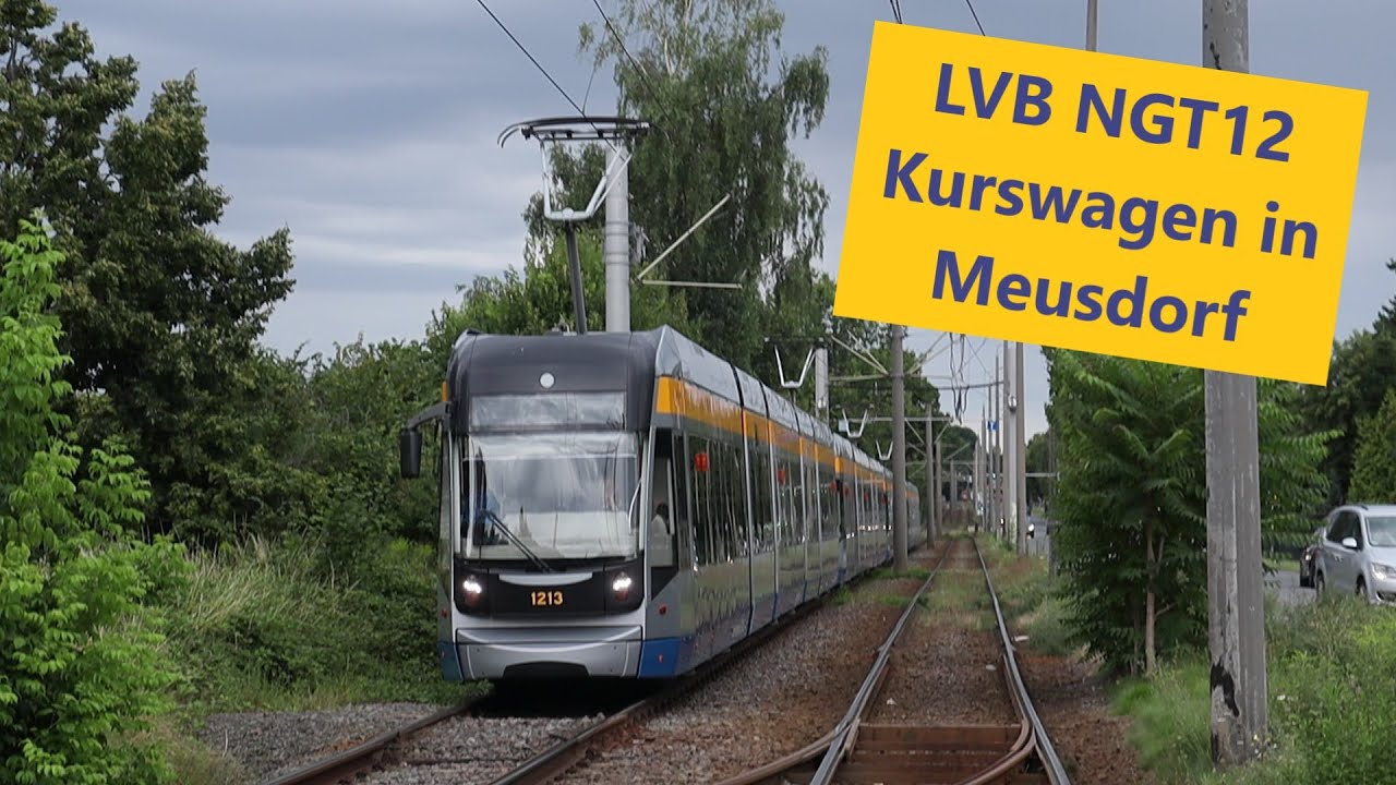 LVB NGT12 Kurswagen in Meusdorf (Fußball Verstärker) / LVB Straßenbahn