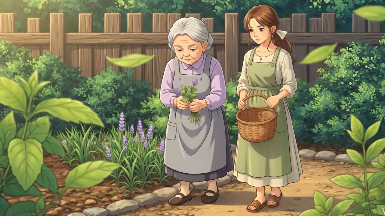 A Grandmother’s Hidden Herb Garden | Harvesting & Making Herb Tea | Ghibli Inspired Story