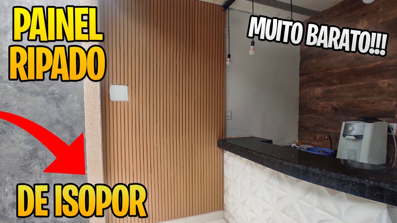 COMO FAZER PAINEL RIPADO DE ISOPOR GASTANDO EXTREMAMENTE POUCO - FAÇA VOCÊ MESMO!! - É FÁCIL DECORAR