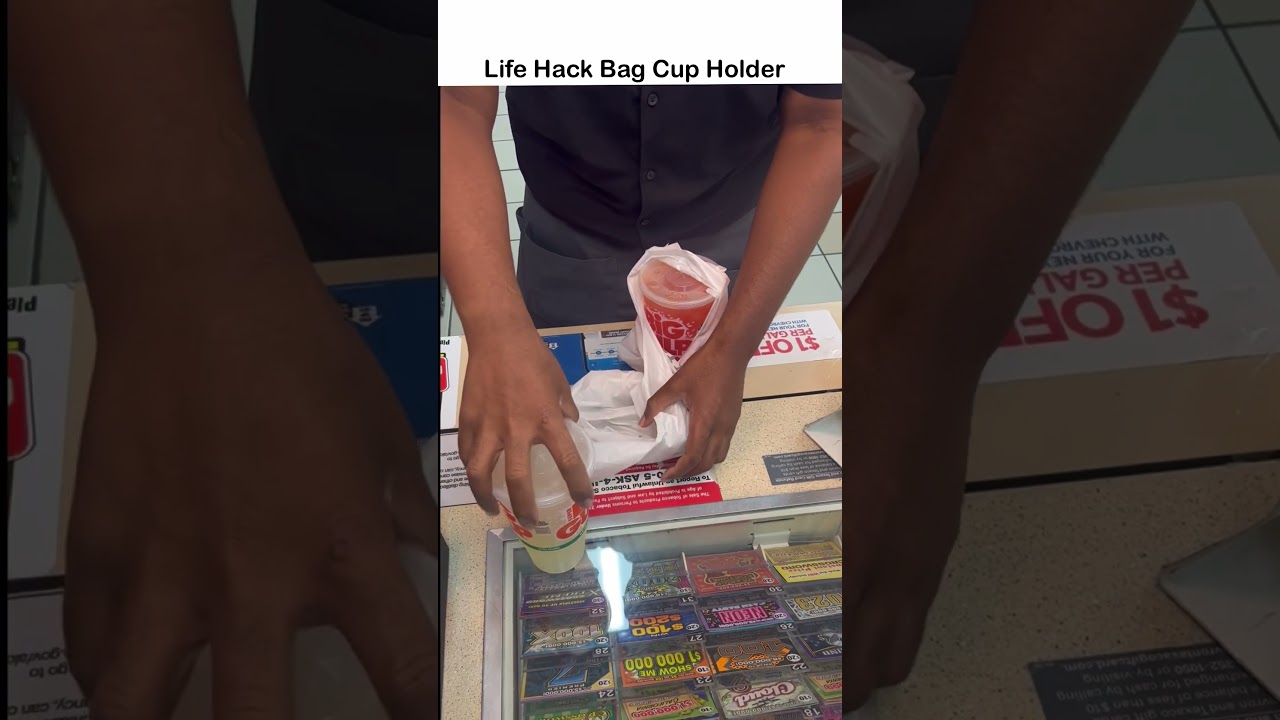 LIFE HACK  BAG CUP HOLDER