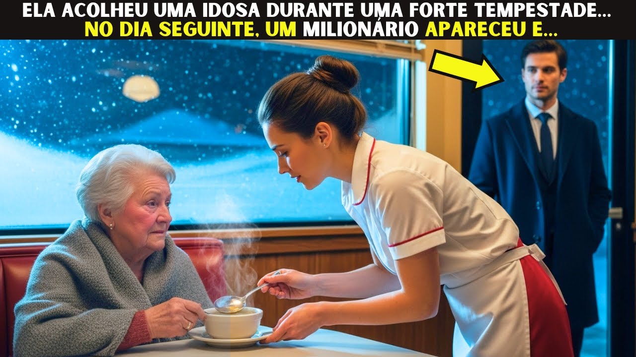 Ela acolheu uma idosa durante uma forte tempestade… no dia seguinte, um milionário apareceu e…