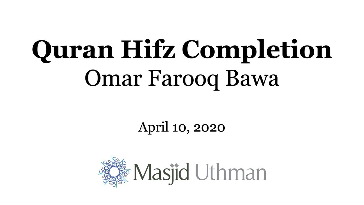Hifz Completion | Omar Farooq Bawa