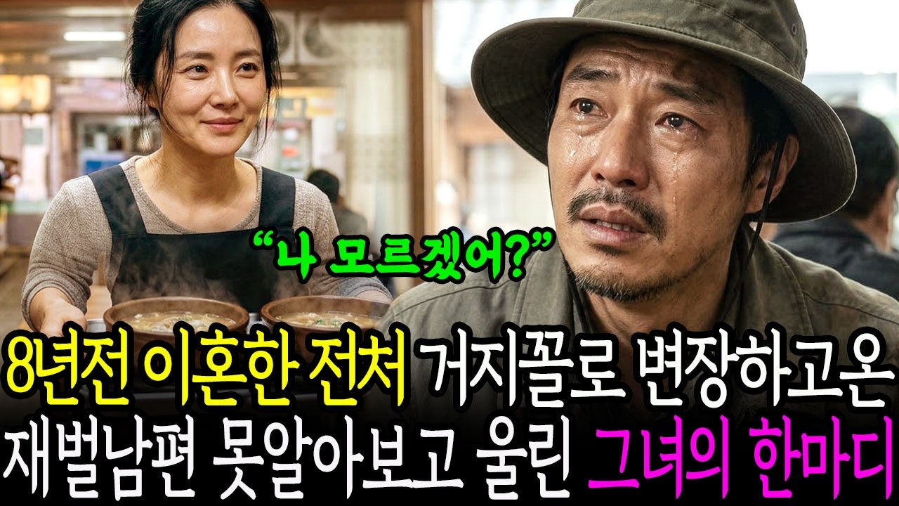 8년전 이혼한 전처 거지꼴로 변장한 재벌남편 못알아보고 전남편 울린 그녀의 한마디
