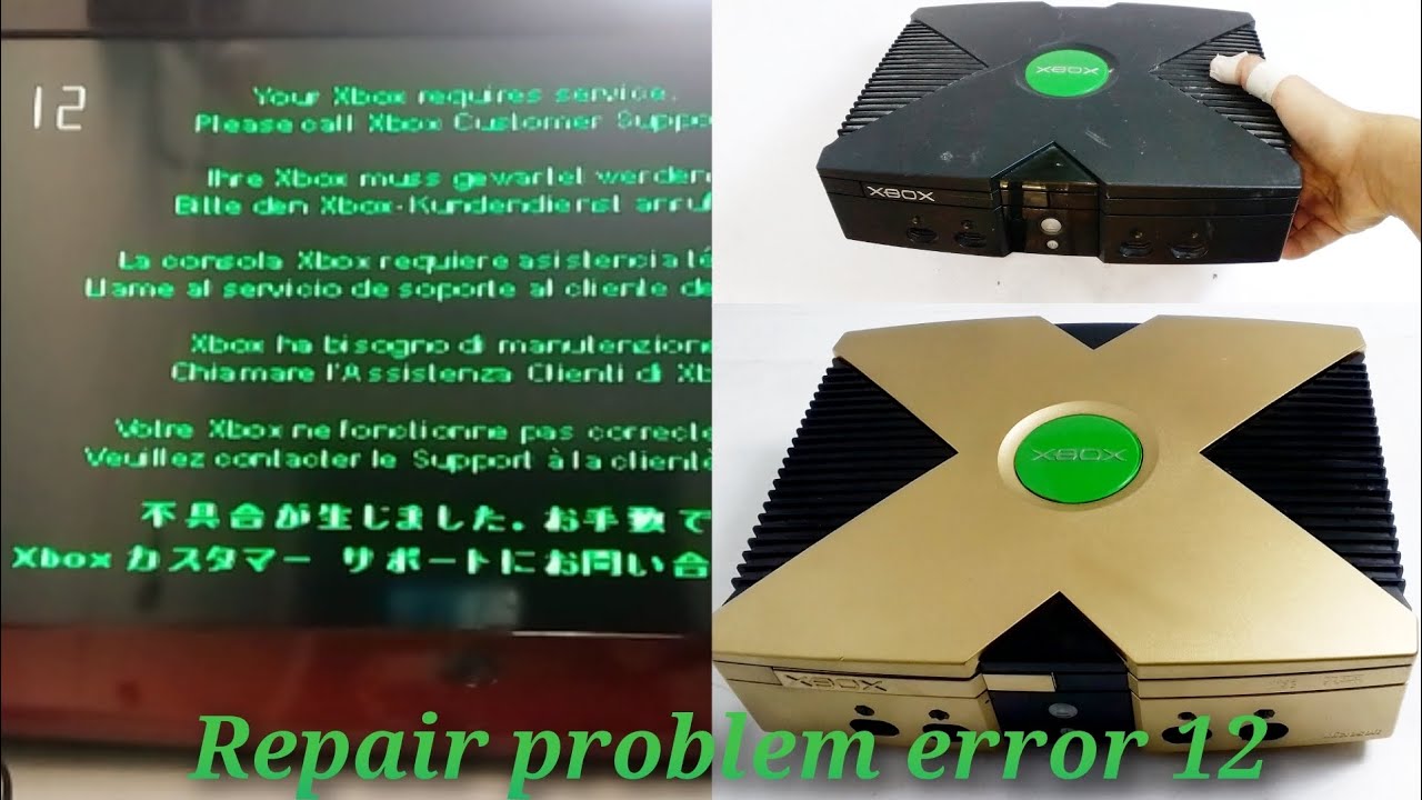 The easiest way to fix Xbox original error 12 and moding the paint  to a golden color