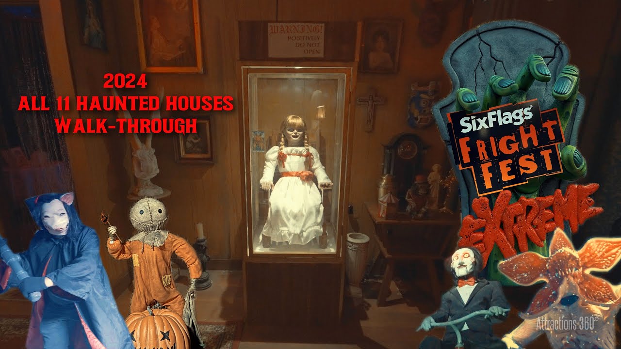 FRIGHT FEST 2024 | ALL 11 Haunted Houses Walkthrough at Six Flags Fright Fest