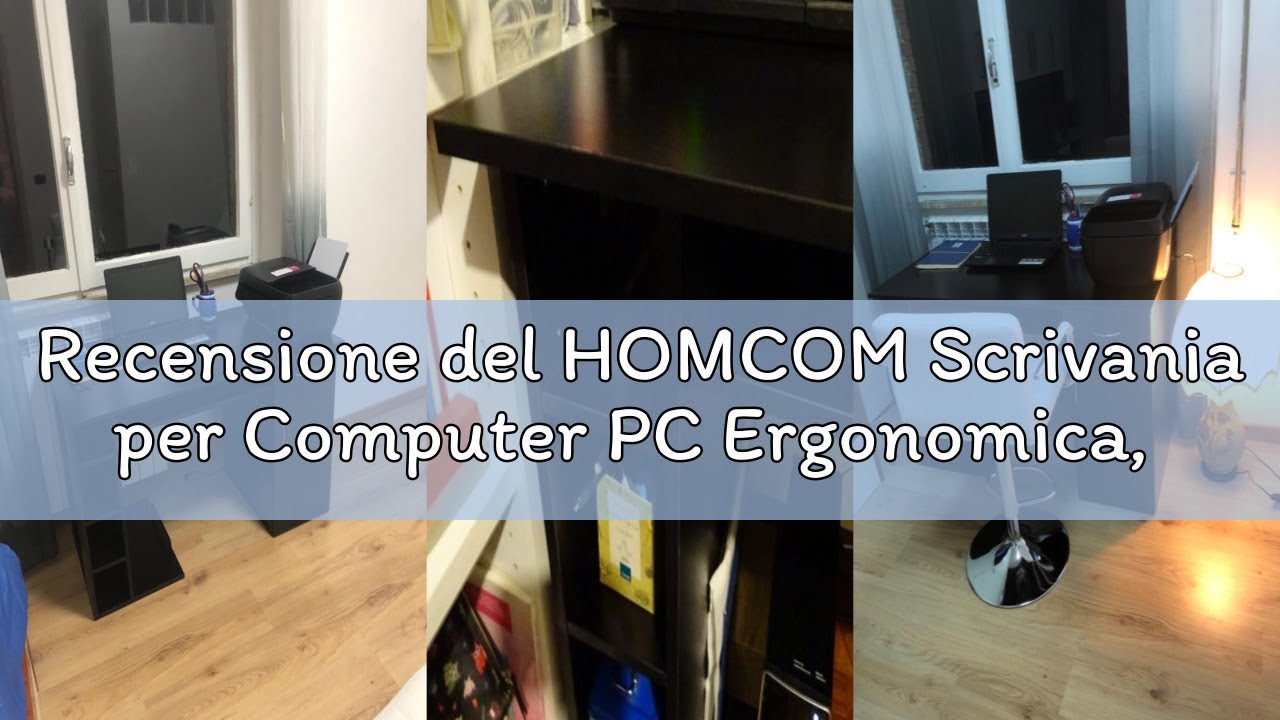 Recensione del HOMCOM Scrivania per Computer PC Ergonomica, Scrivania da Ufficio con Mensole, Armadi