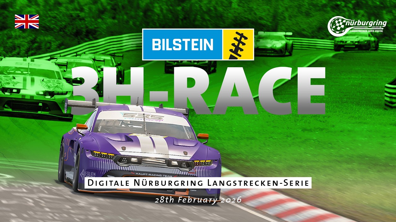 🇬🇧 LIVE: BILSTEIN 3h-Race, Digitale Nürburgring Langstrecken-Serie, Race 4