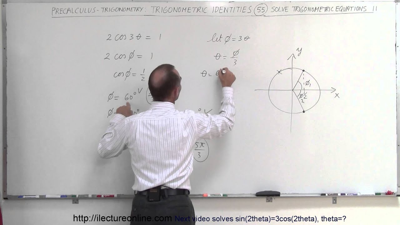 PreCalculus - Trigonometry: Trig Identities (55 of 57) Solve 2cos(3theta)=1, theta=?