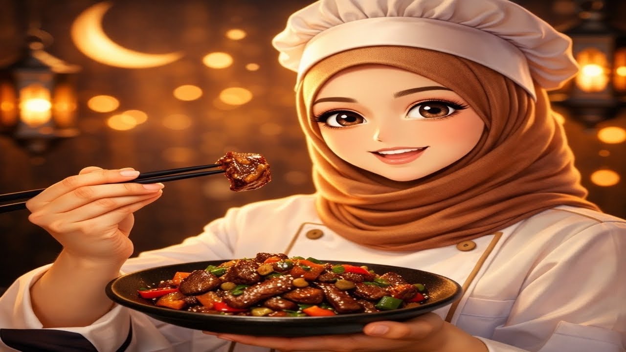 شرائح اللحم البقري مع الصويا والبصل على الطريقة الآسيوية 
