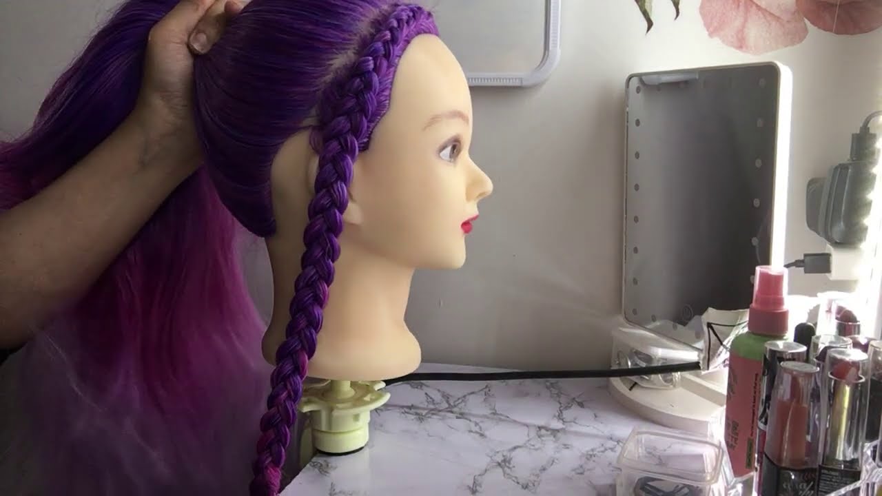 ASMR — Радуга 🌈 Укладка волос манекена — Жевание жвачки + Мягкая речь — Звуки расчесывания/утюжка