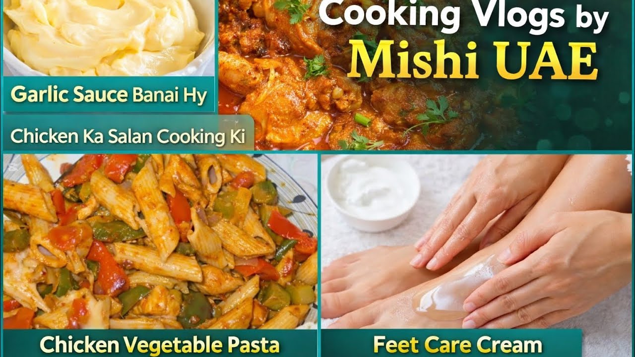 Kitchen Se Self-Care Tak 💛 | Garlic Sauce, Chicken Karahi, Pasta | Vlogs by Mishi UAE