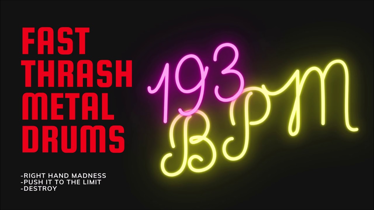 THRASH METAL DRUM TRACK #19| 193 BPM