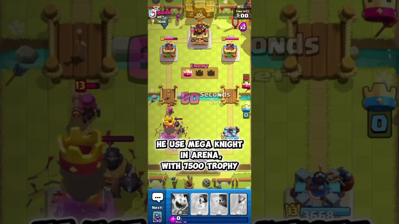 because bro use MEGA KNIGHT in arena 20