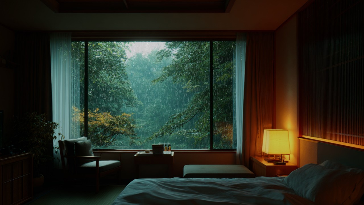 Rainy Night Piano Ambience | Delicate Piano Sounds Beneath the Still Midnight Rain
