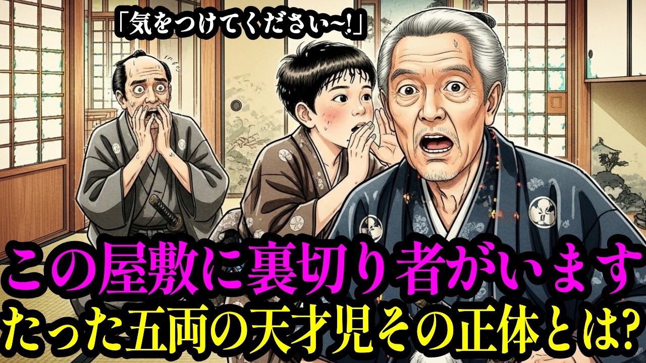 「殿様、この屋敷に裏切り者がおります」五両で買われた天才児が老中様の災難を防いだ話！江戸幕府の運命を変えた驚きの正体 | 江戸奇談 武家物語 時代劇 昔話 オーディオブック 睡眠物語 感動物語