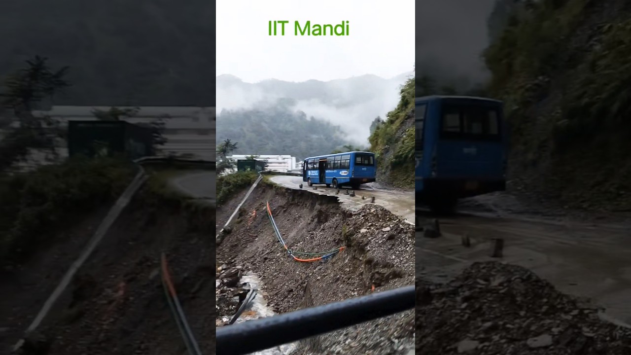 IIT Mandi Landslide During Monsoon Season | Damaged Roads 2025 | Himachal Pradesh Road #iit #travel
