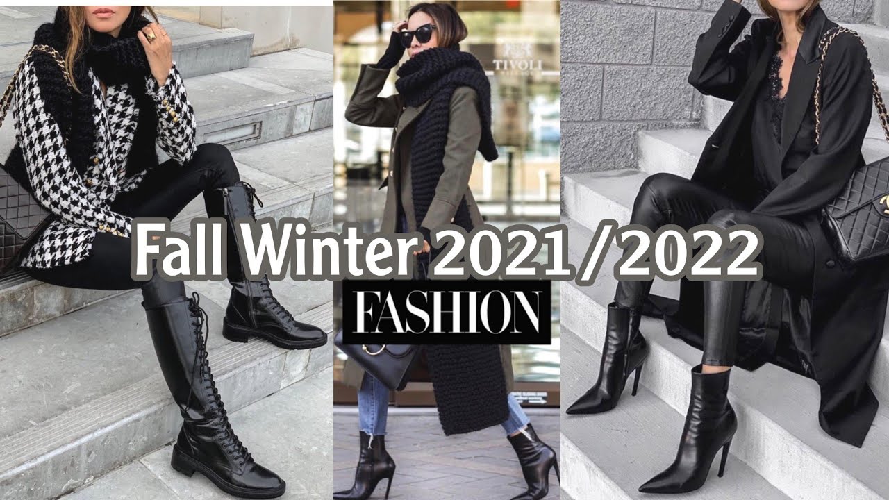 TENDENCIAS EN OUTFITS OTOÑO INVIERNO 2021 2022 MODA MUJER LOOKS CON BOTAS LARGAS OTOÑO INVIERNO 2022