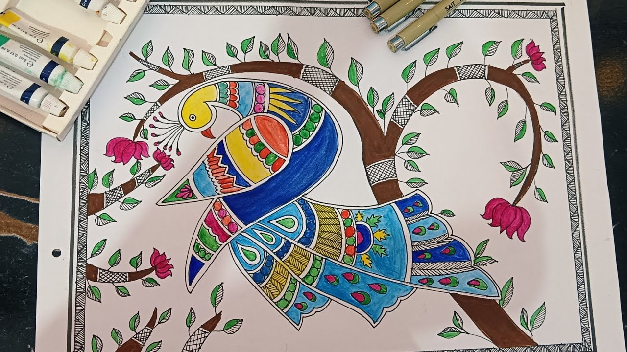 Madhubani Painting – Mithila ki Paramparik Lok Kala 🌸Madhubani paintings ll tribal painting 