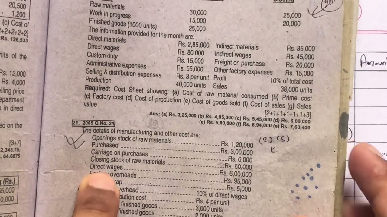 Cost Sheet Class 12 || Cost Sheet Class 12 Model Question || Class 12 Account