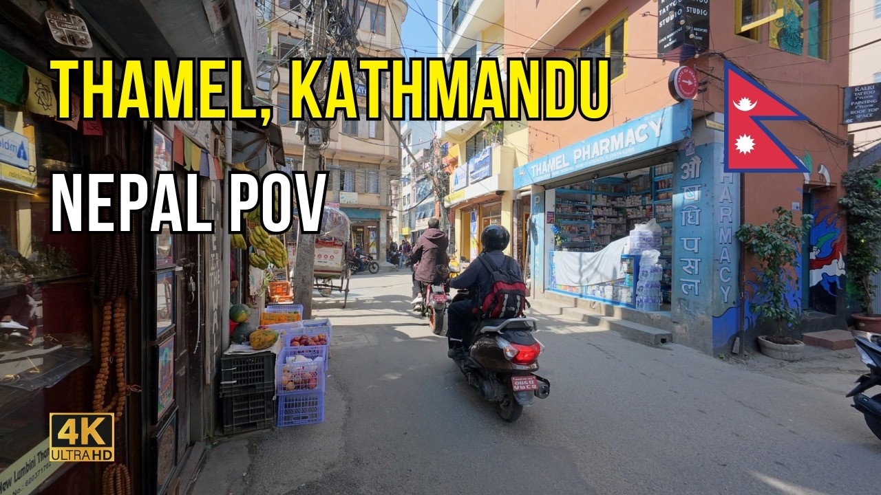 POV: Walking through the busy streets of Thamel, Kathmandu (4K City Sounds)