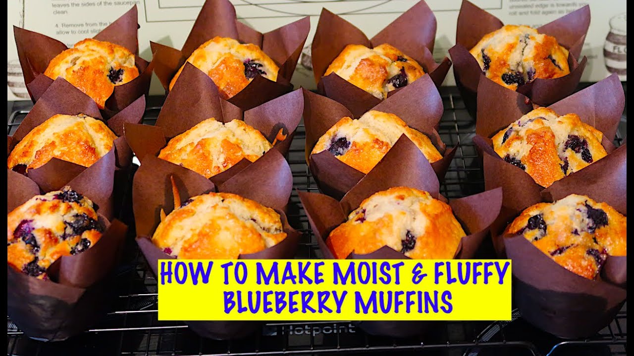 HOW TO MAKE MOIST & FLUFFY BLUEBERRY MUFFINS/EASY RECIPE