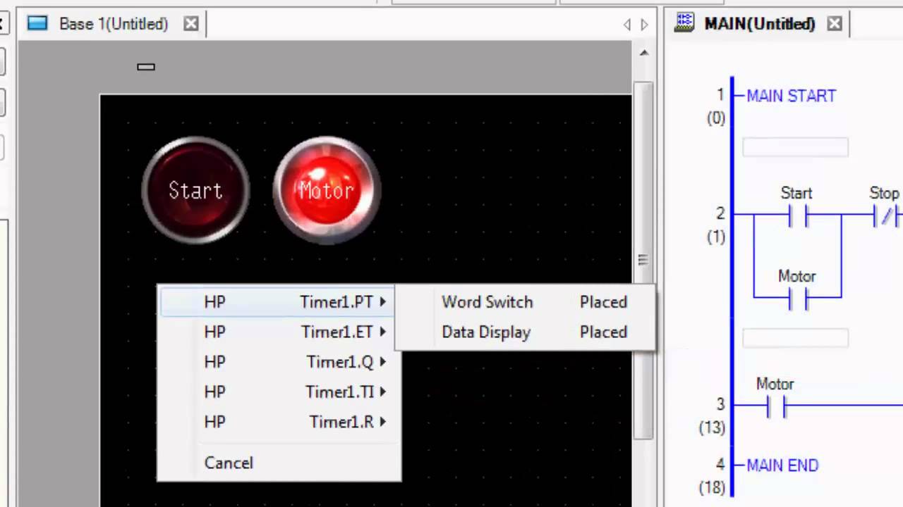 Drag and Drop between HMI and Ladder Logic