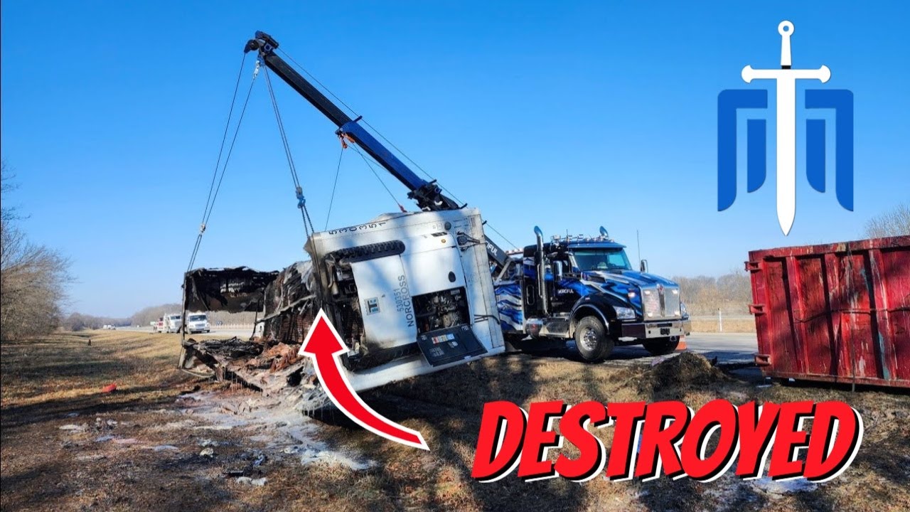 INSANE TRAILER FIRE RECOVERY!! WILL IT STAY TOGETHER??