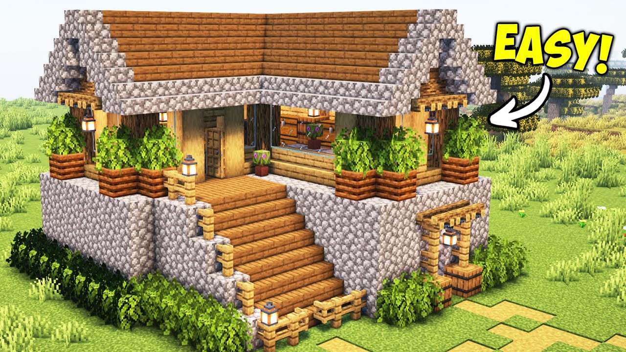 Minecraft Starter Survival House Build Tutorial 🏡