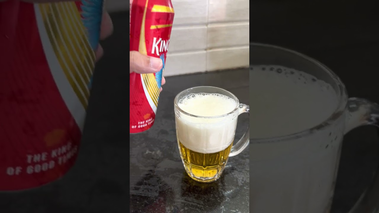 Kingfisher Strong Premium Beer Price in Goa | Pouring Kingfisher Strong Beer in a Mug ASMR