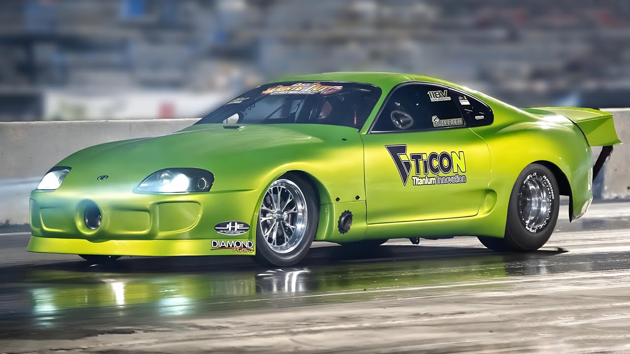 Подборка гоночных дрэг-гонок на автомобилях JDM: Supra 3000 л.с., 2-ступенчатый турбо-драгстер, RX7