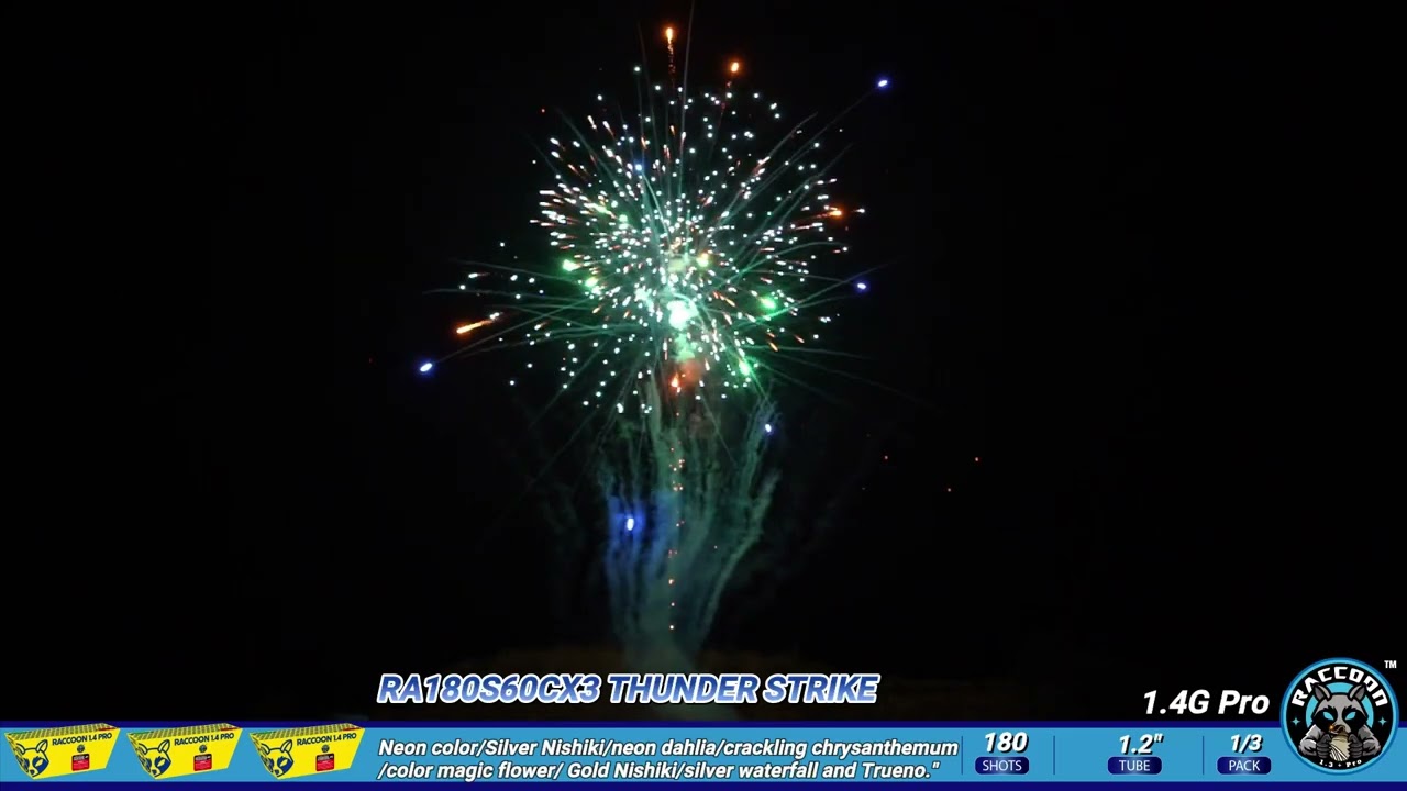 RA180S60CX3 THUNDER STRIKE Raccoon Fireworks 1.4G pro