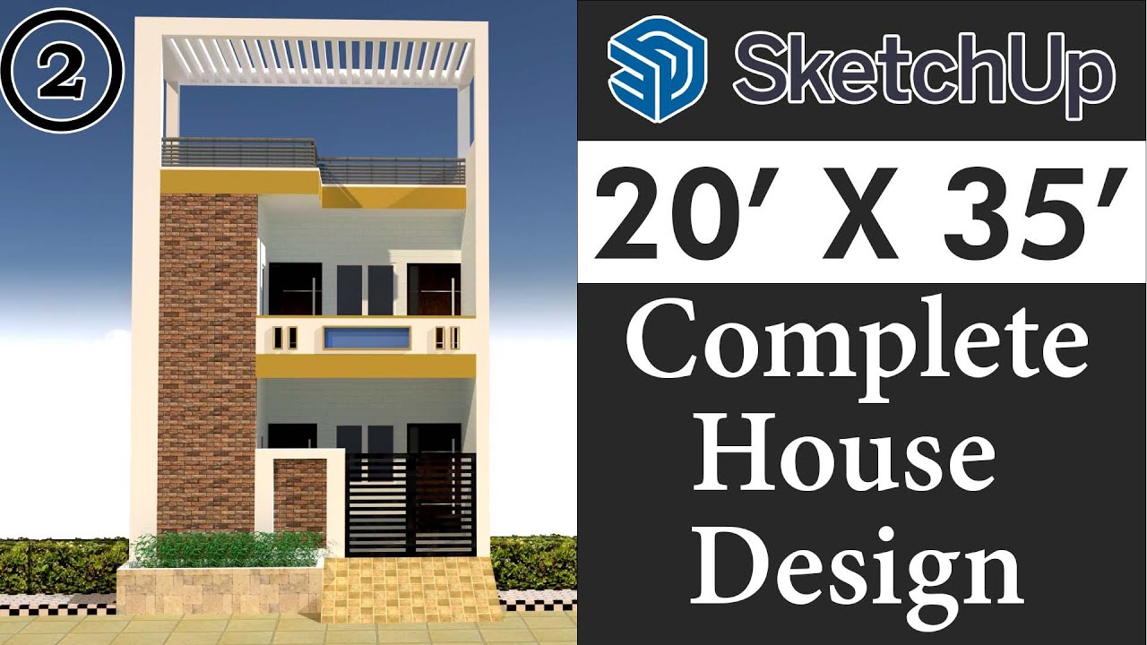 20' X 35' House Design in Sketchup for Beginners || Tutorial in Hindi