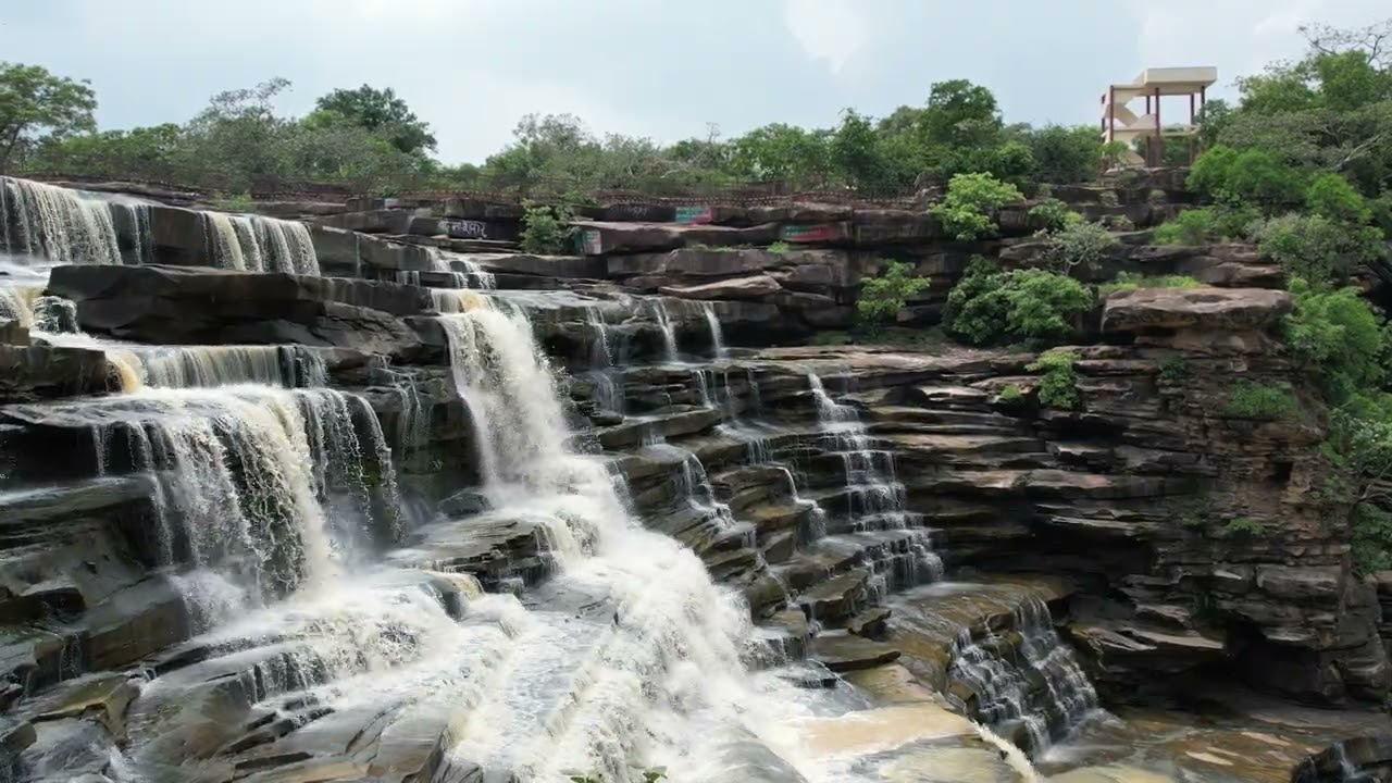 dji fly | water fall background video | 4k | 4k UHD Dragon Waterfalls